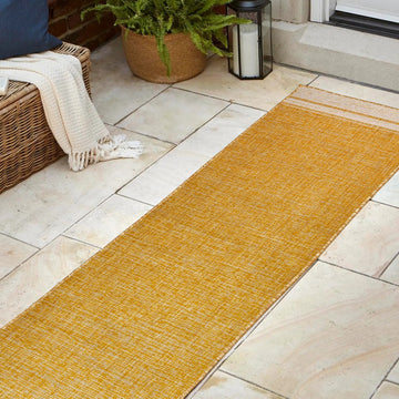 Alda Modern Minimalist Mingled Solid Indoor/Outdoor Area Rug